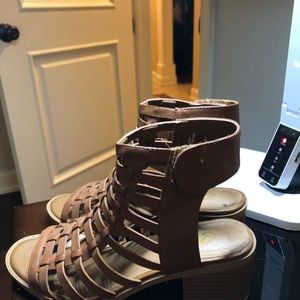 Justice brand sandals with slight heel